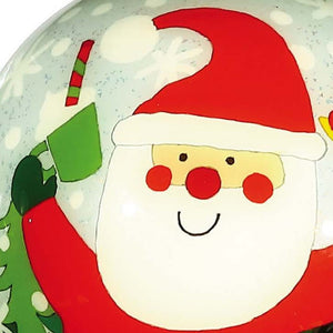 Festive Glitter Santa Hand Painted Mouth Blown Glass Ornament - Montana Home & Kitchen Co.