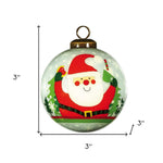 Festive Glitter Santa Hand Painted Mouth Blown Glass Ornament - Montana Home & Kitchen Co.