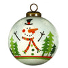 Festive Glitter Snowman Hand Painted Mouth Blown Glass Ornament - Montana Home & Kitchen Co.