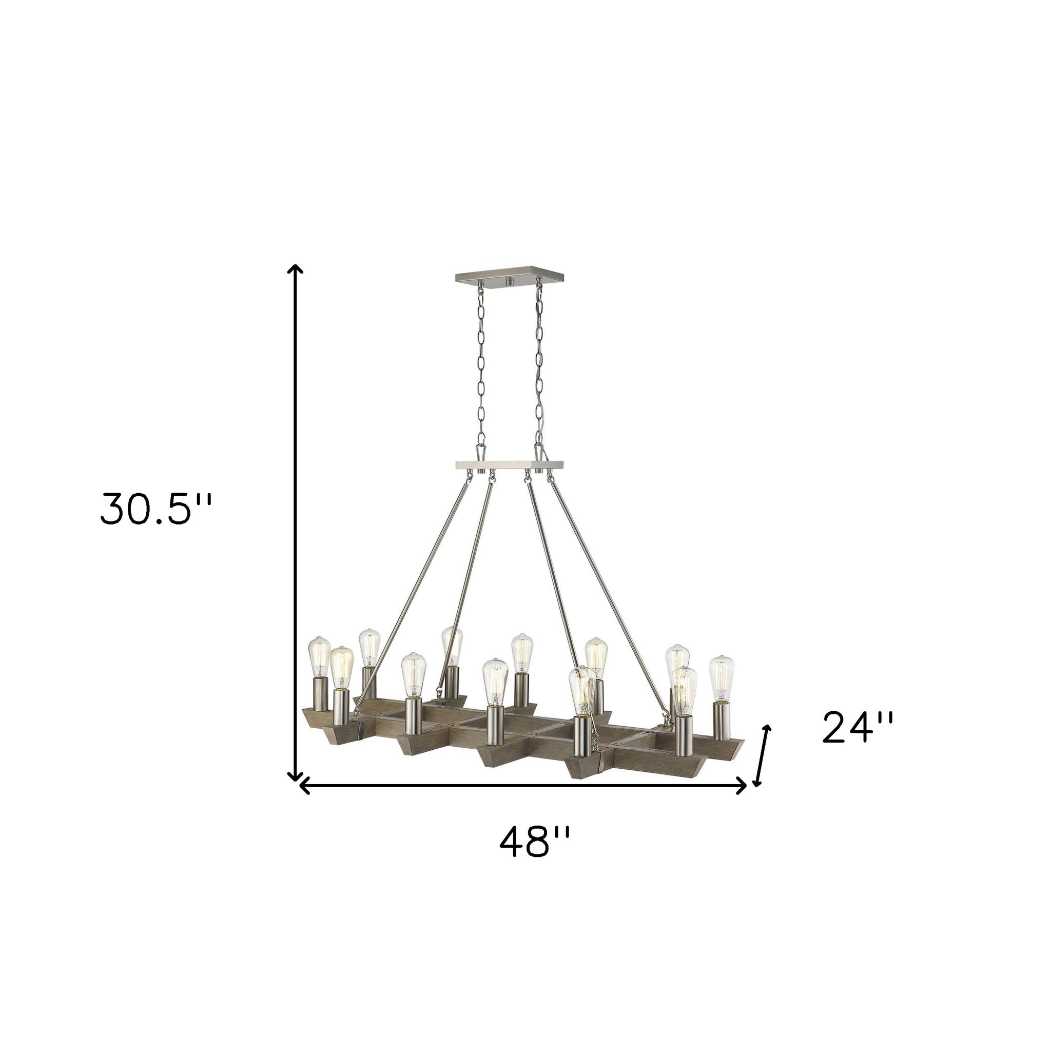 Finnick 12 - Light Satin Nickel Chandelier - Montana Home & Kitchen Co.