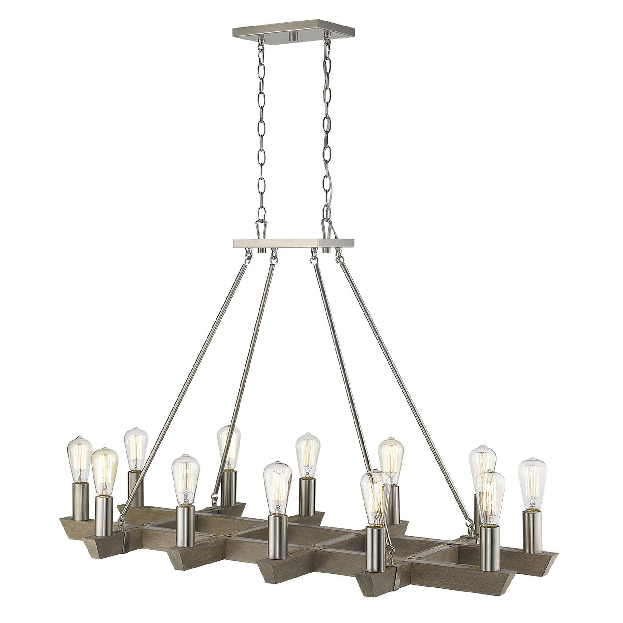 Finnick 12 - Light Satin Nickel Chandelier - Montana Home & Kitchen Co.