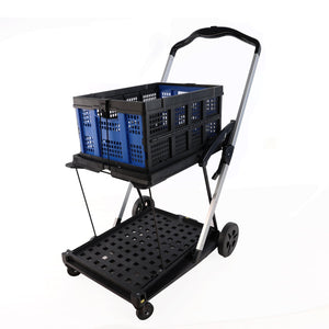 Folding Double Decker Service Cart with Wheels - Montana Home & Kitchen Co.