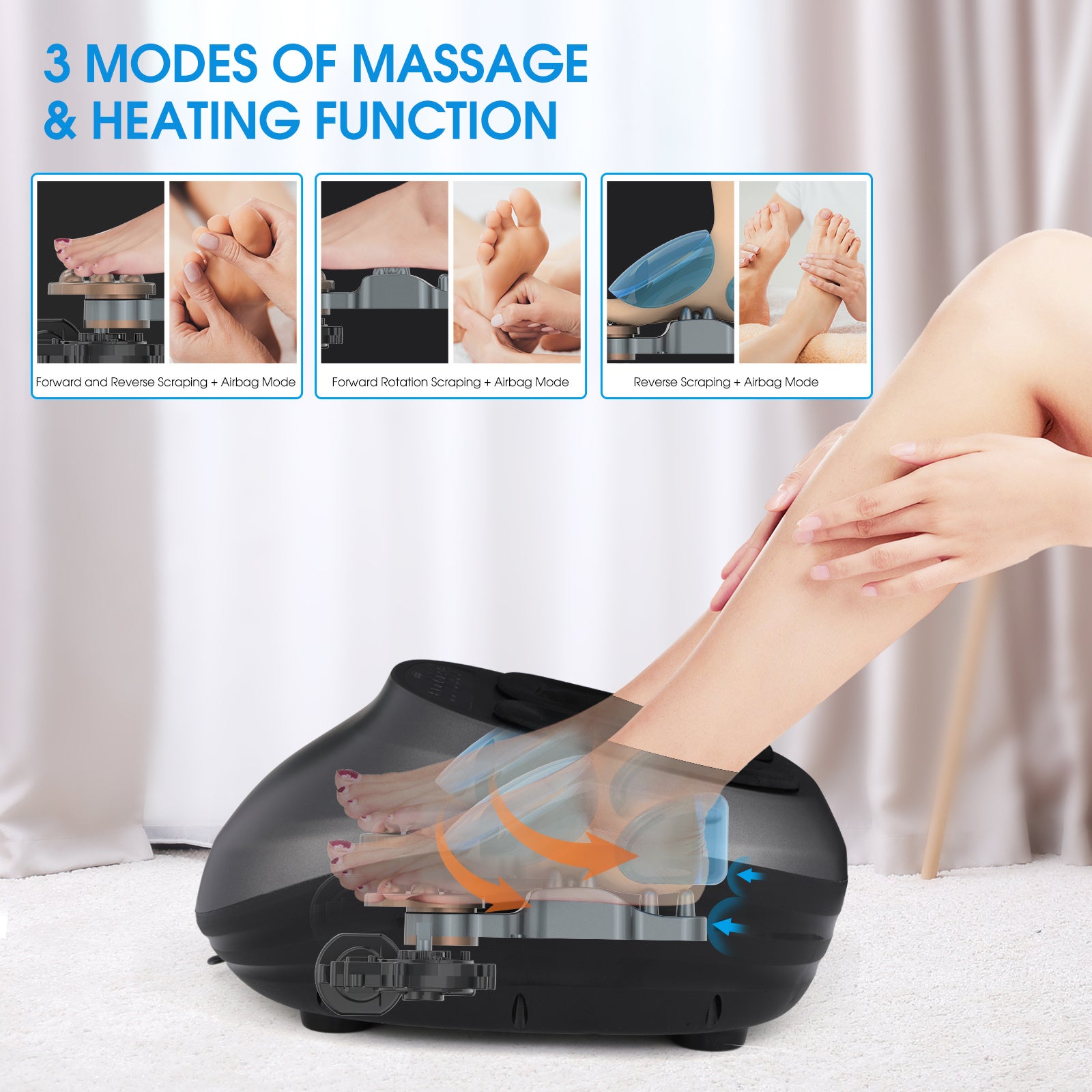 Foot Massager Machine with Heat and Massage Gifts for Men and Women Shiatsu Deep Kneading Electric Feet Massager for Home and Office Use - Montana Home & Kitchen Co.