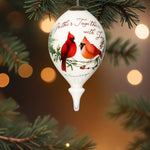 Gather Together With Joy Cardinals Hand Painted Mouth Blown Glass Ornament - Montana Home & Kitchen Co.