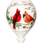 Gather Together With Joy Cardinals Hand Painted Mouth Blown Glass Ornament - Montana Home & Kitchen Co.