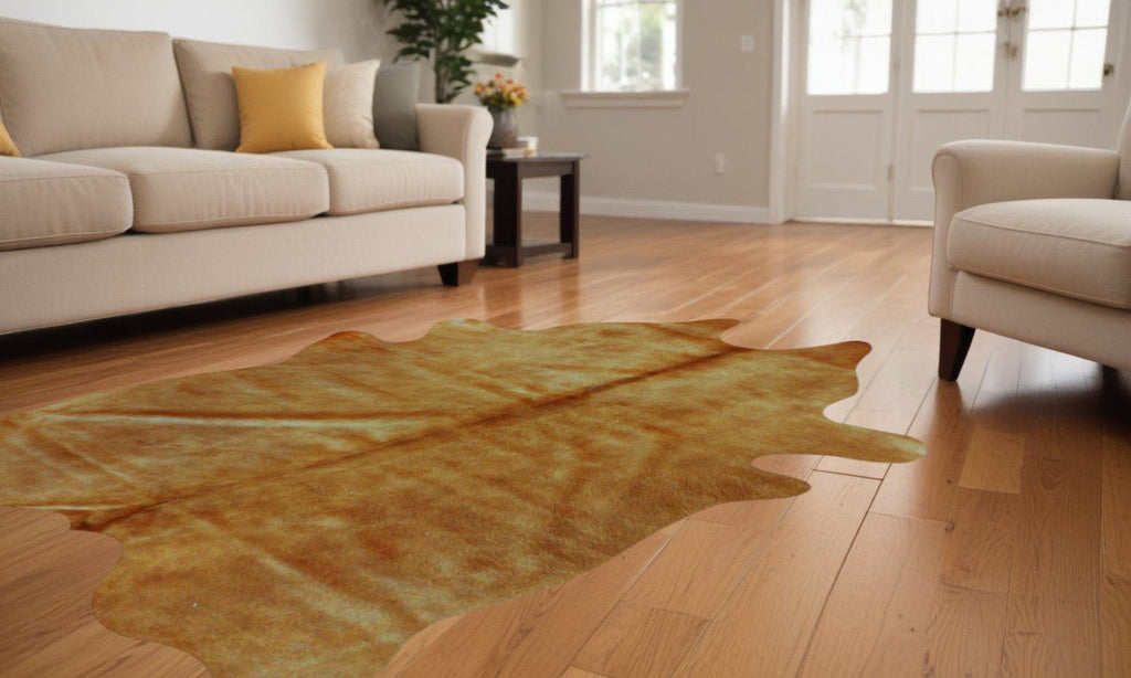 Genuine Cowhide Area Rug 6' X 7' Golden Honey Exotic - Montana Home & Kitchen Co.