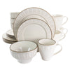 Gibson Elite Golden Halo 16 Piece Stoneware Dinnerware Set - Montana Home & Kitchen Co.