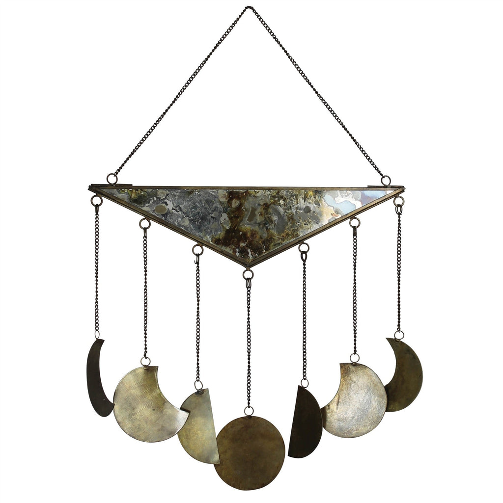 Glass And Metal Moon Phase Wall Hanging - Montana Home & Kitchen Co.