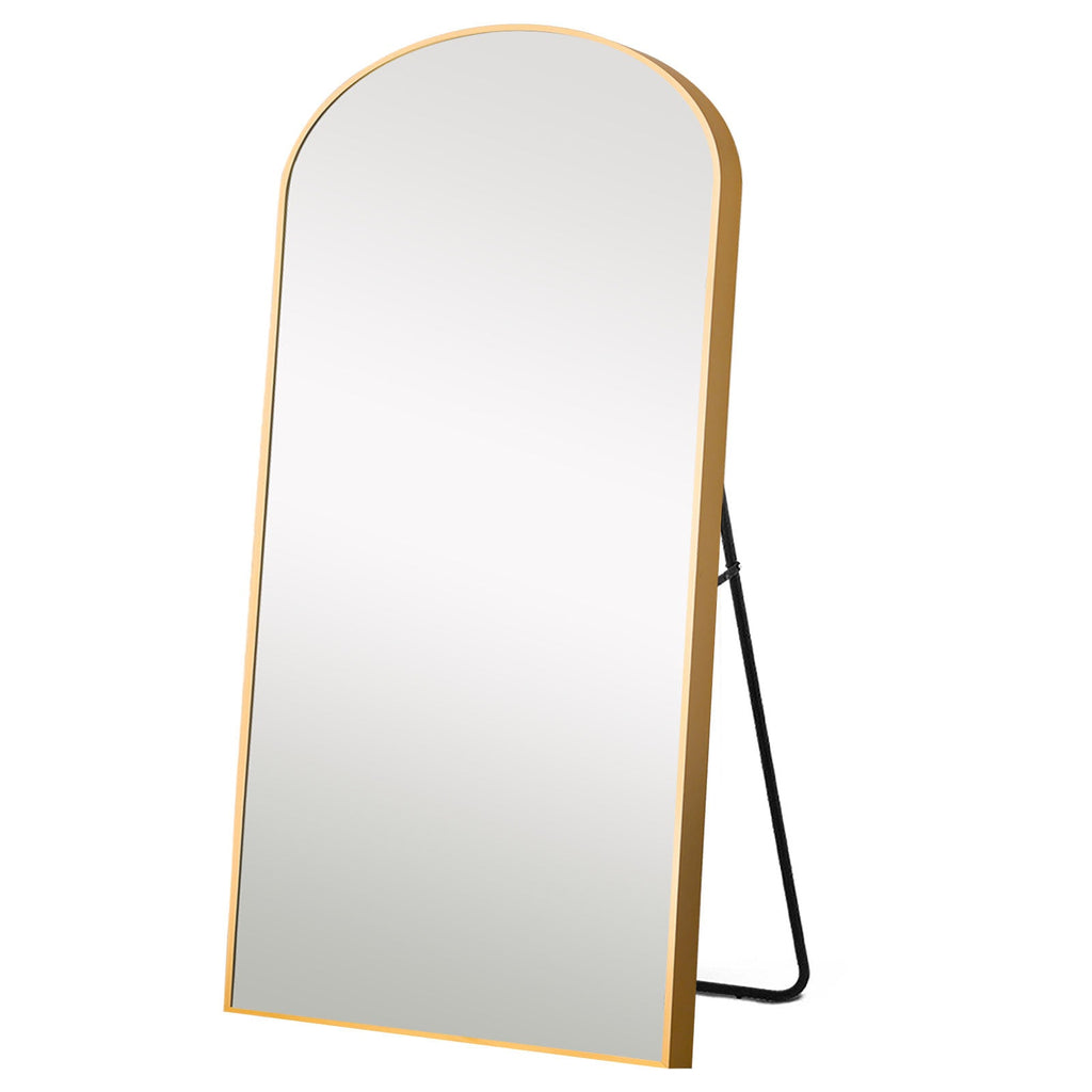 Gold Arched Full - length Standing Mirror - Montana Home & Kitchen Co.