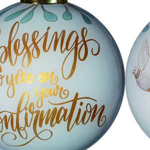 Gold Confirmation Hand Painted Mouth Blown Glass Ornament - Montana Home & Kitchen Co.