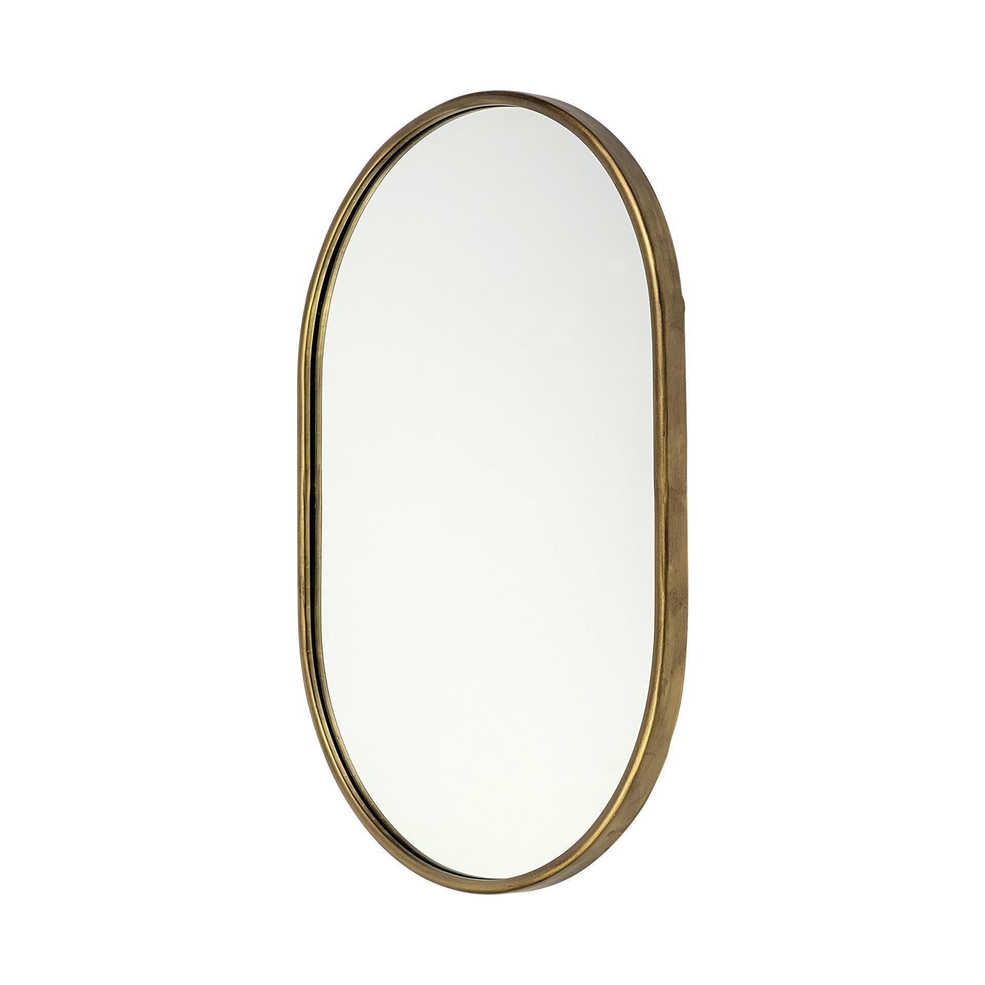 Gold Oval Accent Metal Mirror - Montana Home & Kitchen Co.