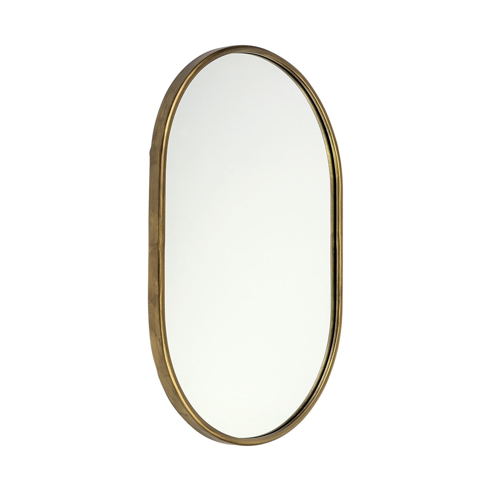 Gold Oval Accent Metal Mirror - Montana Home & Kitchen Co.