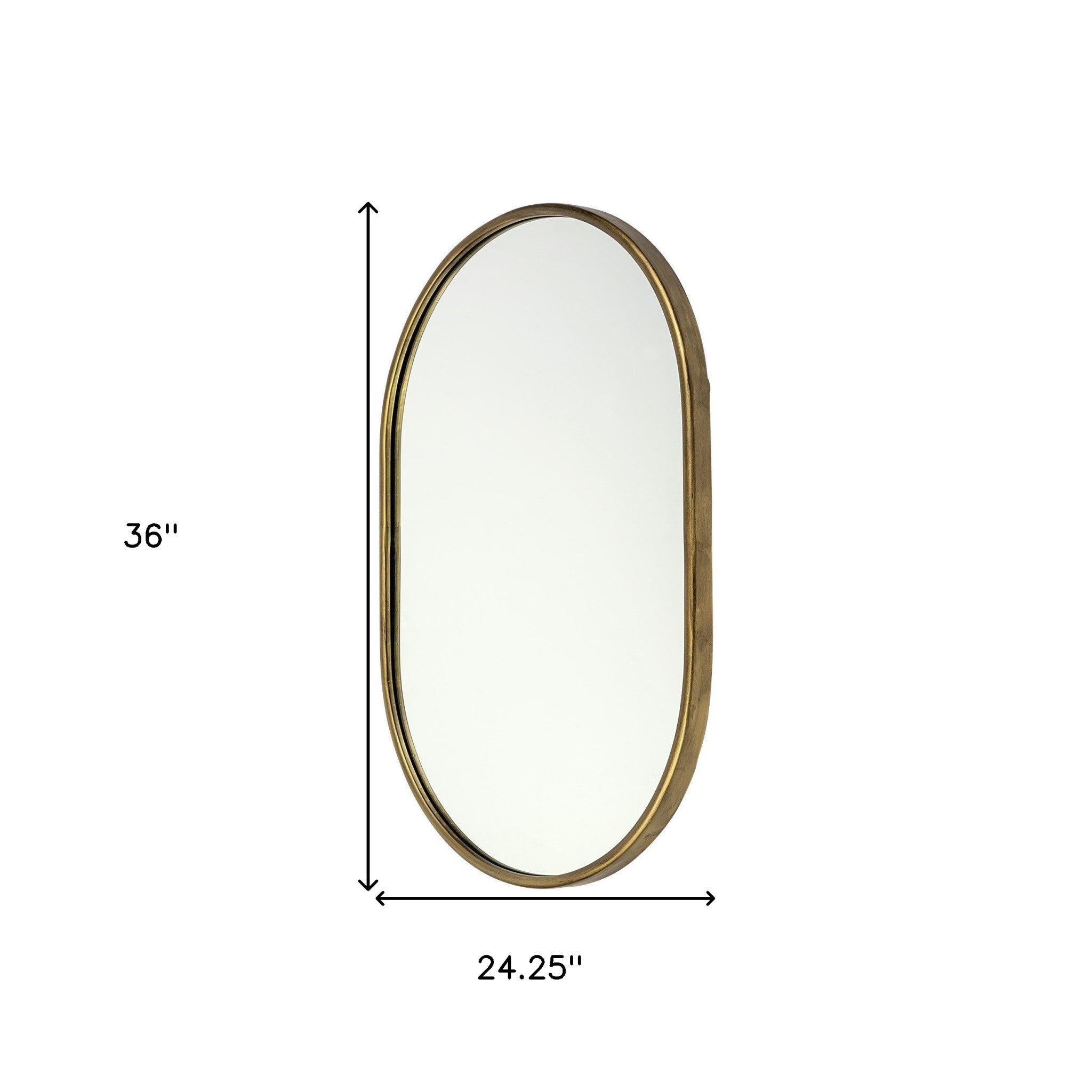 Gold Oval Accent Metal Mirror - Montana Home & Kitchen Co.