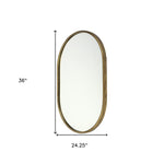 Gold Oval Accent Metal Mirror - Montana Home & Kitchen Co.