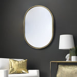 Gold Oval Accent Metal Mirror - Montana Home & Kitchen Co.