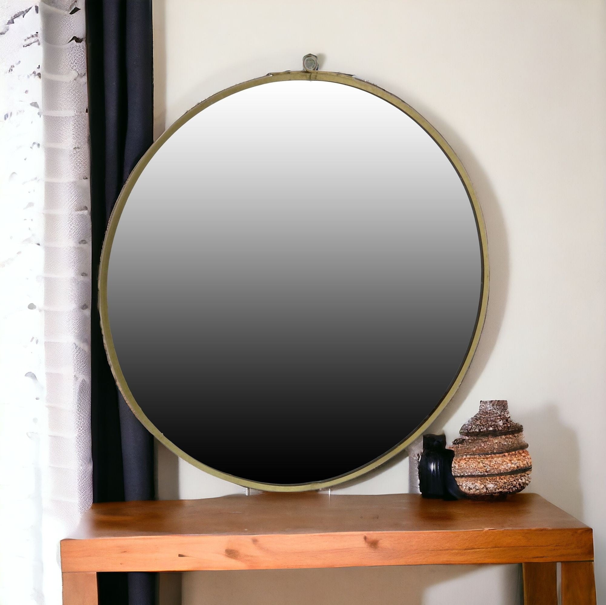 Gold Round Wall Mirror - Montana Home & Kitchen Co.