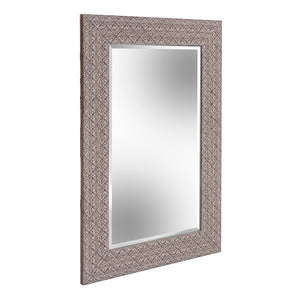 Gray Embossed Faux Wood Rectangular Mirror - Montana Home & Kitchen Co.