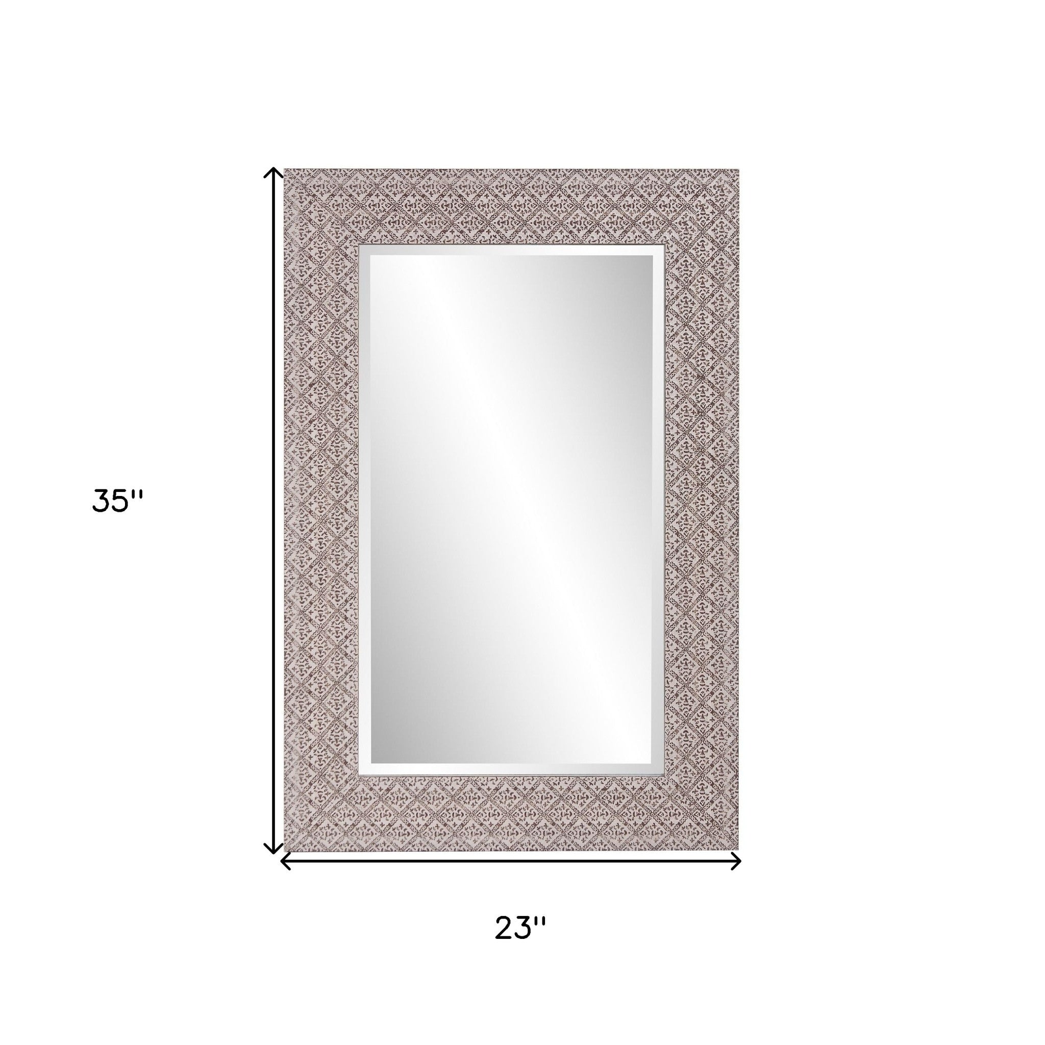 Gray Embossed Faux Wood Rectangular Mirror - Montana Home & Kitchen Co.