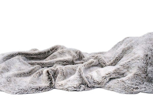 Gray Faux Fur Ombre Plush Throw - Montana Home & Kitchen Co.