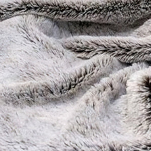 Gray Faux Fur Ombre Plush Throw - Montana Home & Kitchen Co.