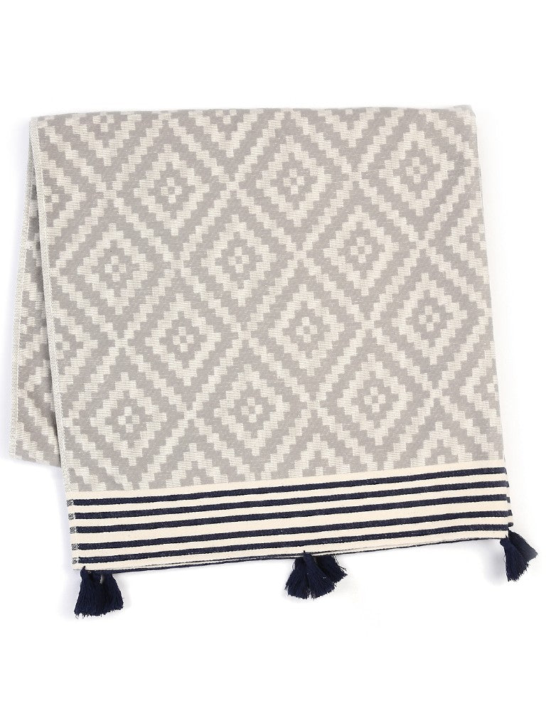 Gray Tribal Design Turkish Towel Beach Blanket - Montana Home & Kitchen Co.