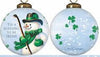 Green Irish Snowman Hand Painted Mouth Blown Glass Ornament - Montana Home & Kitchen Co.