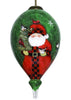 Green Plaid Santa Hand Painted Mouth Blown Glass Ornament - Montana Home & Kitchen Co.