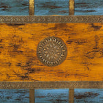 Hand Painted Brass Inlay Solid Wood Storage Trunk - Montana Home & Kitchen Co.