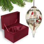 Home of the Red Cardinals Hand Painted Mouth Blown Glass Ornament - Montana Home & Kitchen Co.