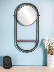 Industrial Gray Mirror Shelf - Montana Home & Kitchen Co.