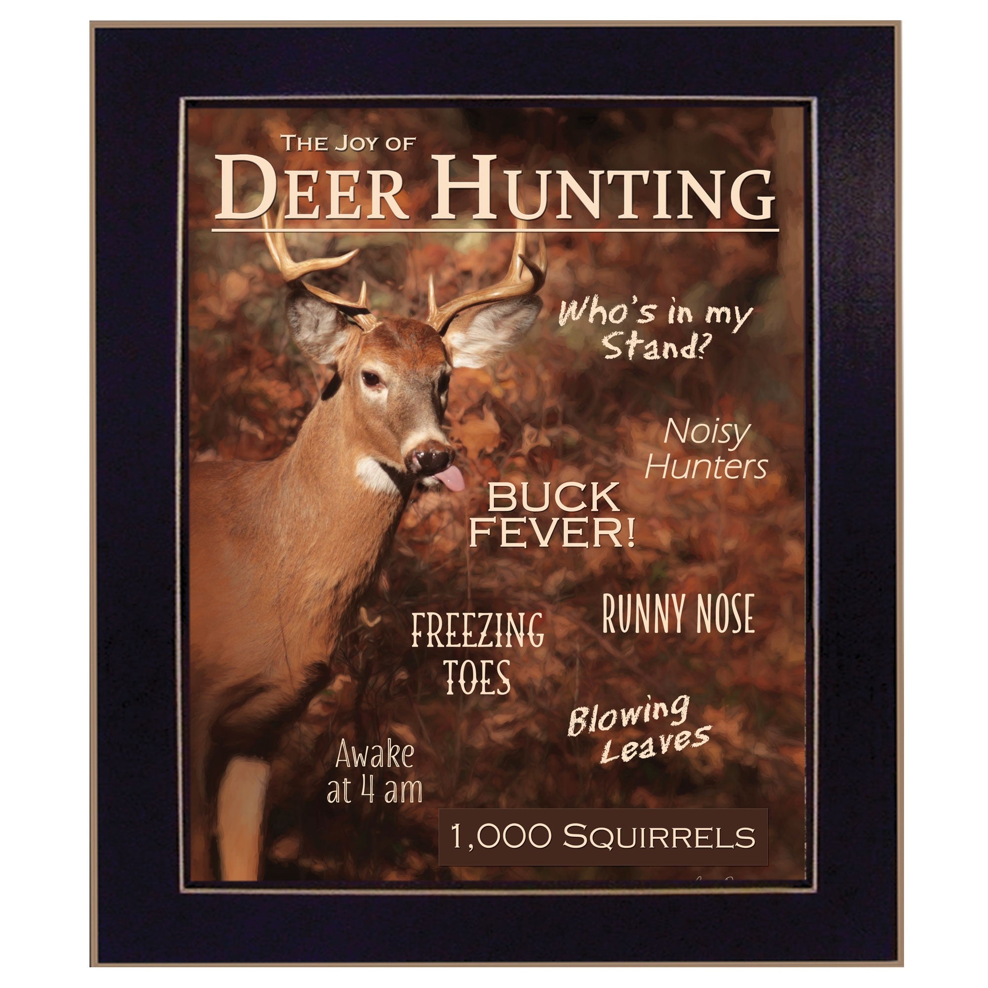 Joy of Hunting deer Black Framed Print Wall Art - Montana Home & Kitchen Co.