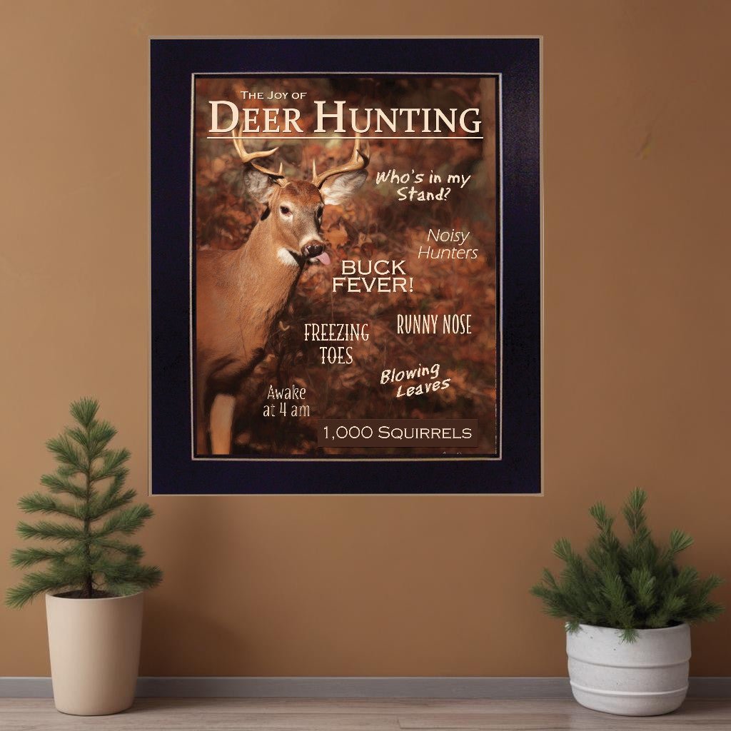 Joy of Hunting deer Black Framed Print Wall Art - Montana Home & Kitchen Co.