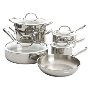 Kenmore Elite Devon 10 Piece Heavy Gauge Stainless Steel Cookware Set - Montana Home & Kitchen Co.