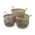 Light Brown Storage Baskets Set Of Three - Montana Home & Kitchen Co.