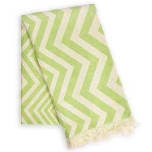 Lime Green Chevron Design Turkish Beach Blanket - Montana Home & Kitchen Co.