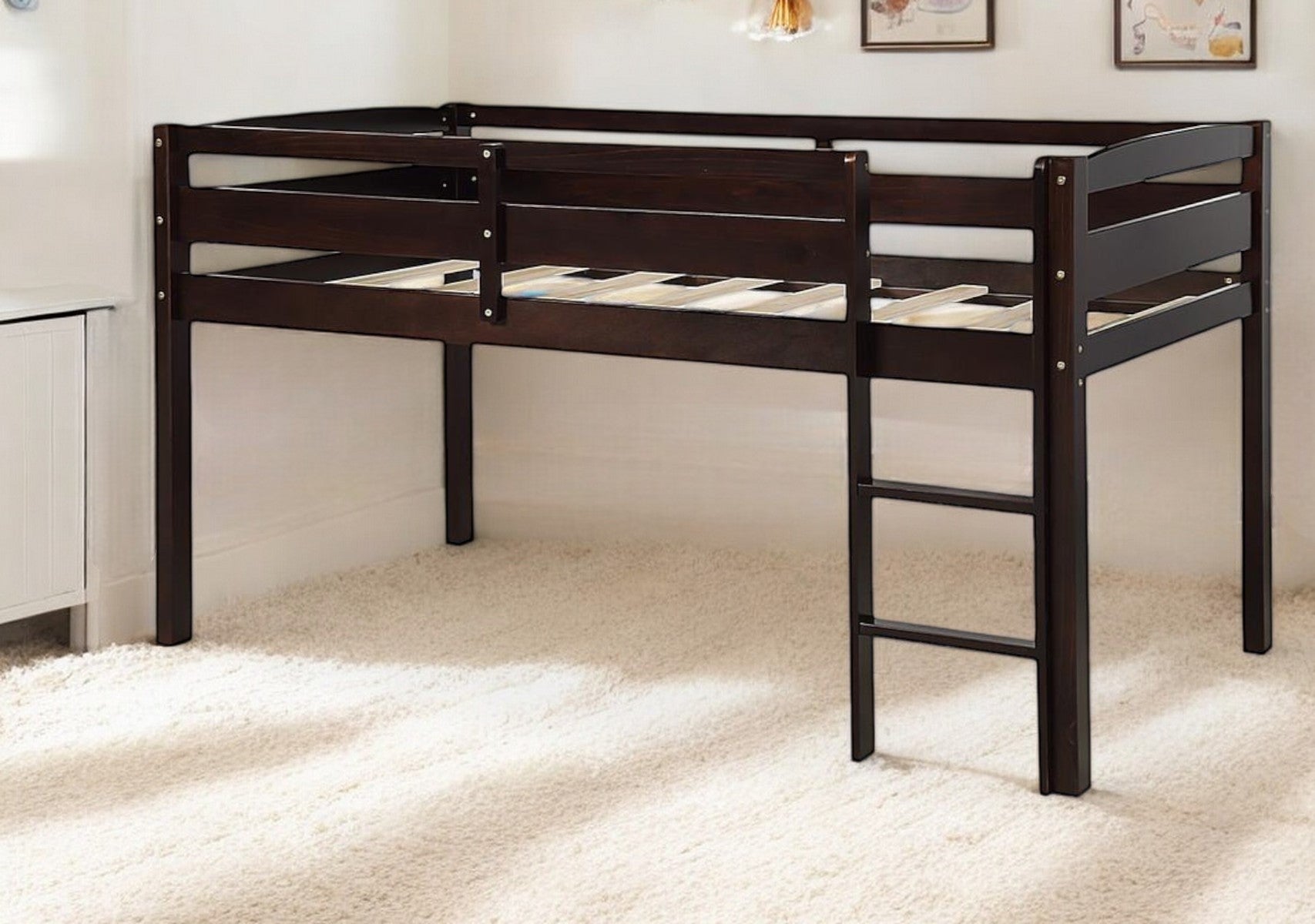 Loft Bed (Low /Twin Size/Brown) - Montana Home & Kitchen Co.