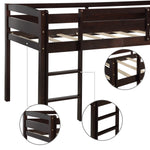 Loft Bed (Low /Twin Size/Brown) - Montana Home & Kitchen Co.