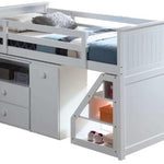 Loft Bed With Chest And Swivel Desk - ladder (79" X 42" X 47" White) - Montana Home & Kitchen Co.