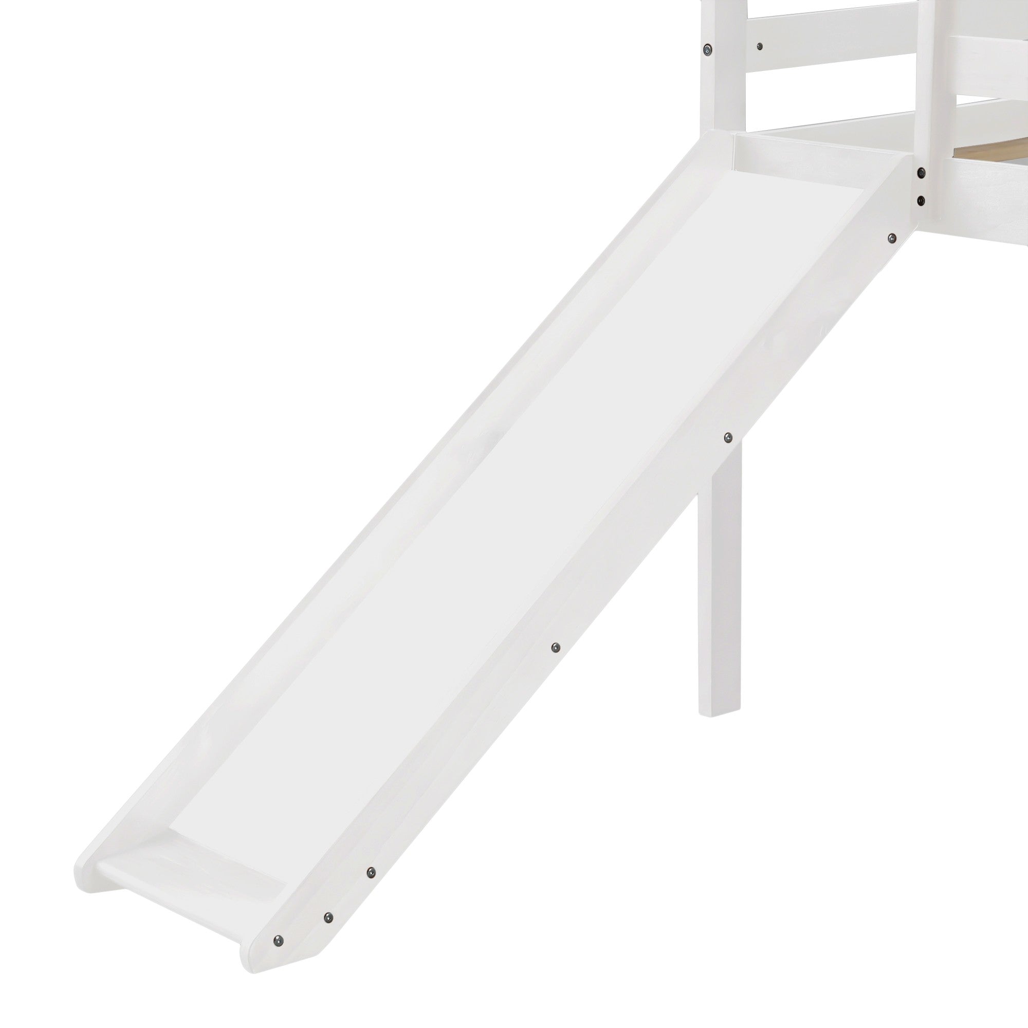 Loft Bed With Slide (Low / White) - Montana Home & Kitchen Co.