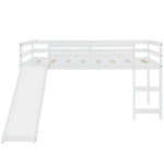 Loft Bed With Slide (Low / White) - Montana Home & Kitchen Co.