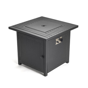 Matte Black Square Propane Fire Pit with Cover - Montana Home & Kitchen Co.