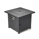 Matte Black Square Propane Fire Pit with Cover - Montana Home & Kitchen Co.