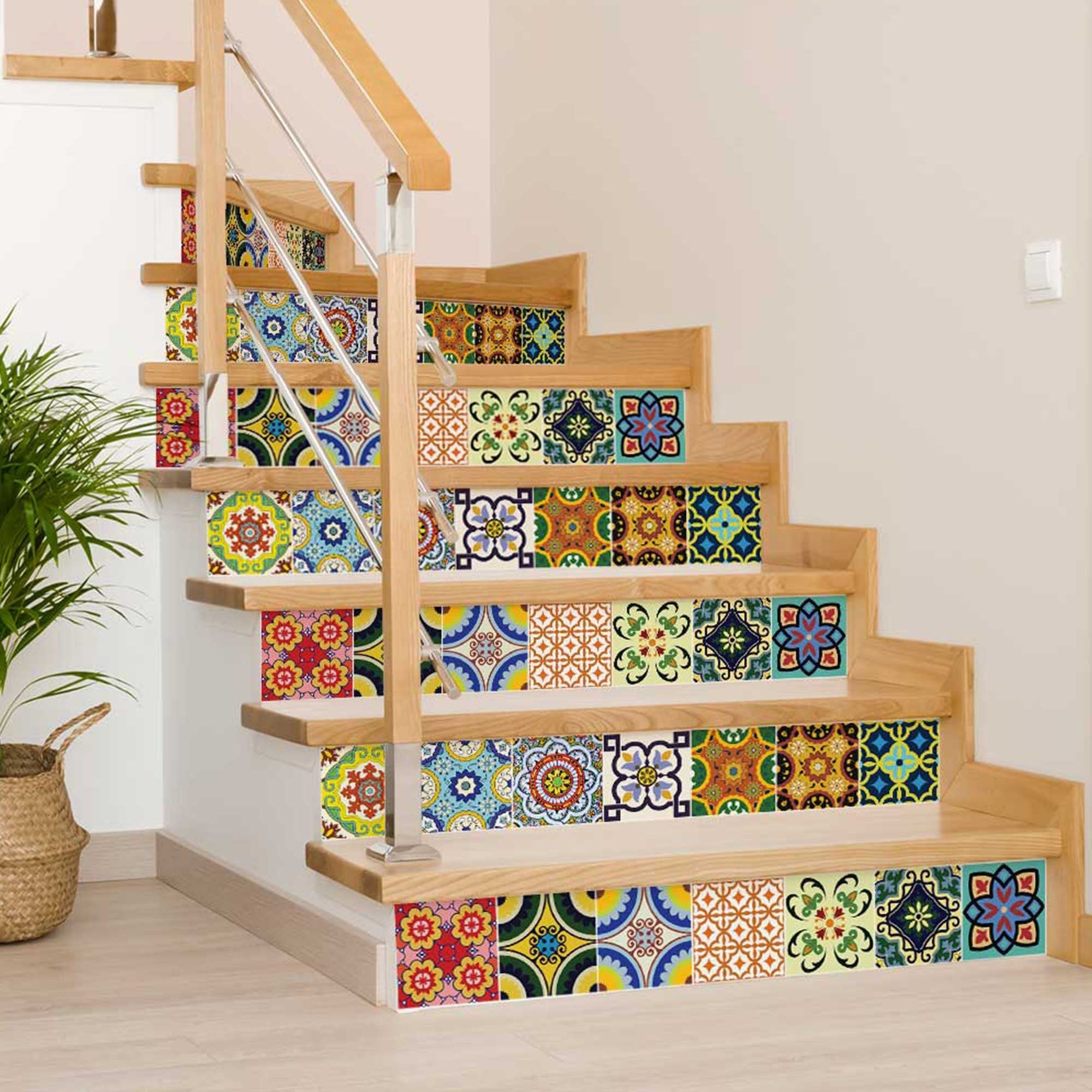 Mediterranean Brights Peel And Stick Removable Tiles 5" X 5" - Montana Home & Kitchen Co.