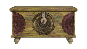 Mesa Carved Wooden Trunk Coffee Table - Montana Home & Kitchen Co.