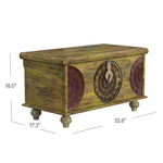 Mesa Carved Wooden Trunk Coffee Table - Montana Home & Kitchen Co.