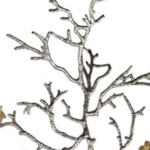 Modern 44" Silver Branch and Golden Birds Wall Art - Montana Home & Kitchen Co.