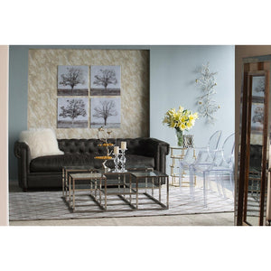 Modern 44" Silver Branch and Golden Birds Wall Art - Montana Home & Kitchen Co.