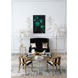 Modern 44" Silver Branch and Golden Birds Wall Art - Montana Home & Kitchen Co.