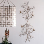 Modern 44" Silver Branch and Golden Birds Wall Art - Montana Home & Kitchen Co.