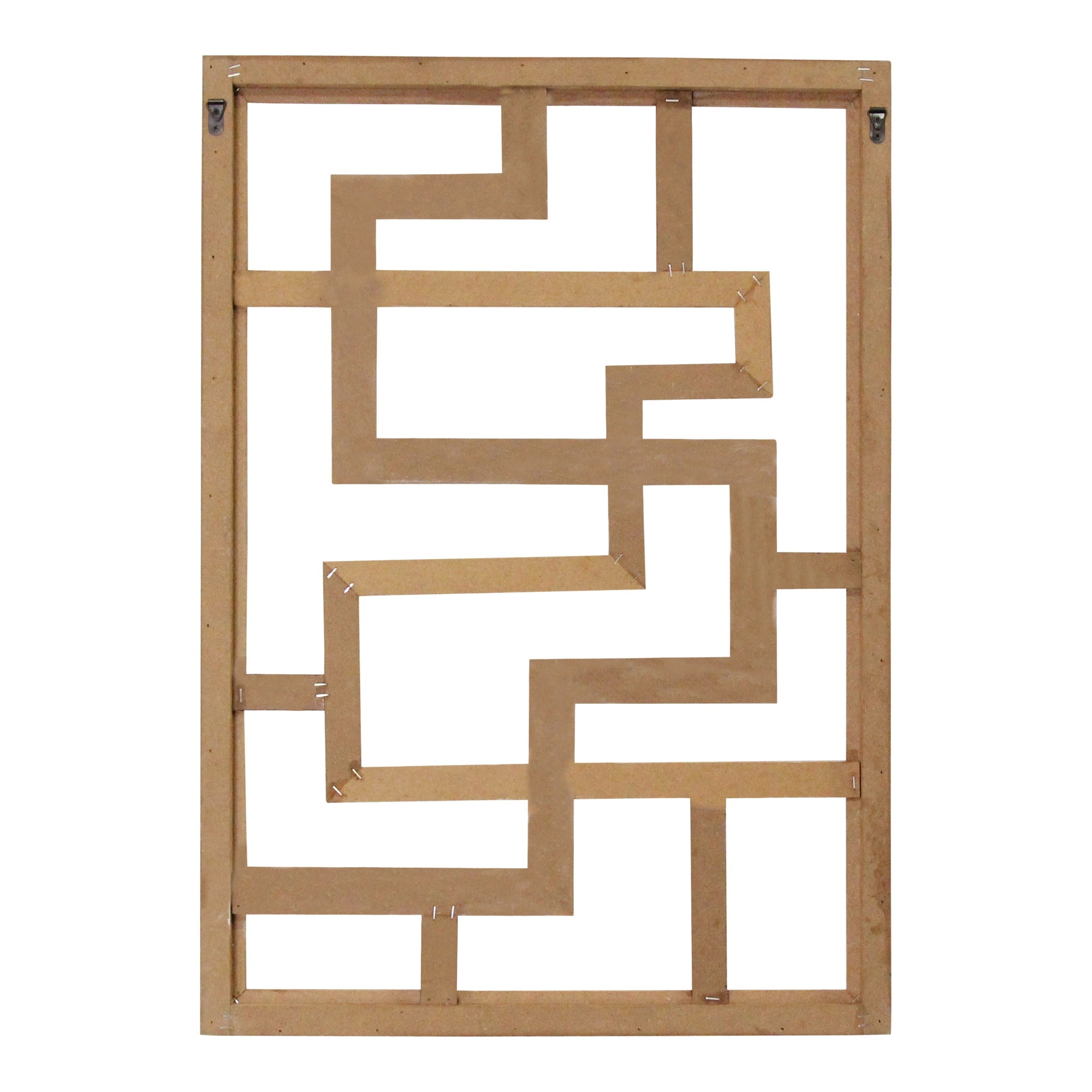 Modern Maze Natural White And Black Wood Panel Wall Art - Montana Home & Kitchen Co.